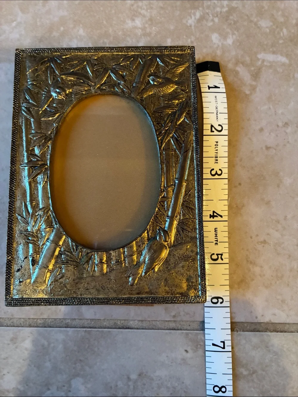Ornate Bamboo Relief Photo Frame in Metallic Bronze